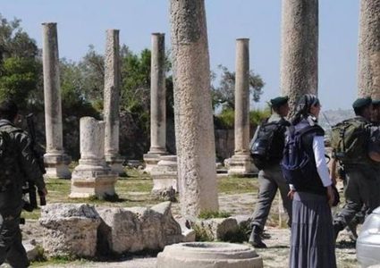 مستوطنون يقتحمون موقعا أثريا في سبسطية بحماية من قوات الاحتلال