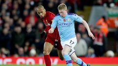 «دي بروين» يحصل على جائزة لاعب العام في إنجلترا