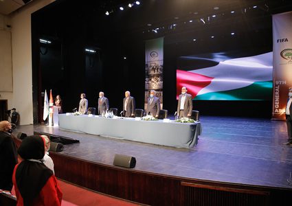أعمال اجتماع الجمعية العمومية التاسع للاتحاد الفلسطيني لكرة القدم
