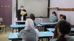 بداية العام الدراسي في مدرسة عمر المختار الاساسية للبنات بنابلس