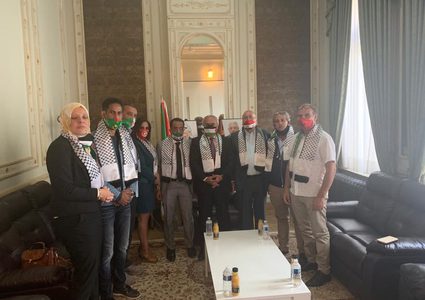 الفرا يستقبل وفدا ممثلا عن الجاليات والفعاليات العربية في بلجكيا