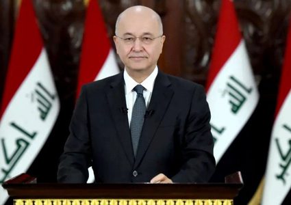 الرئيس العراقي يؤكد على ضرورة ايجاد حل عادل وشامل للشعب الفلسطيني