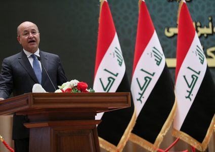 الرئيس العراقي يؤكد أهمية ايجاد حل عادل وشامل للشعب الفلسطيني