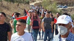 مسيرة شعبية في قرية عصيرة القبلية جنوب نابلس