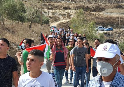 مسيرة شعبية في قرية عصيرة القبلية جنوب نابلس