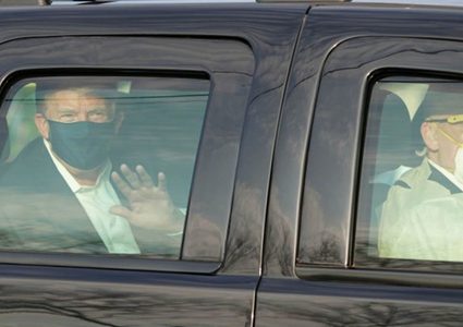 ترامب يغادر المشفى لفترة وجيزة لالقاء التحية على مؤيديه