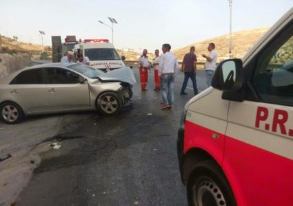 اصابتان في حادث سير بطريق واد النار شرق بيت لحم