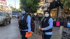 الشرطة النسائية الفلسطينية أثناء العمل الميداني