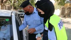 الشرطة النسائية الفلسطينية أثناء العمل الميداني