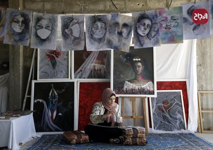 جانب من أعمال الفنانة الفلسطينية خلود الدسوقي