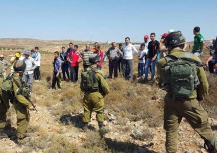 مستوطنون يطردون المزارعين من أراضيهم شرق نابلس