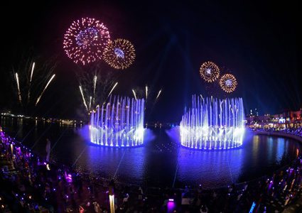 نافورة النخلة تدخل موسوعة جينيس كأكبر نافورة في العالم