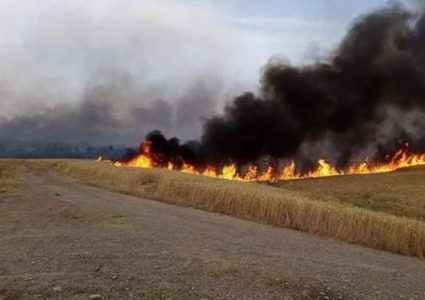 اندلاع حريق واسع في منطقة القصير بريف حمص