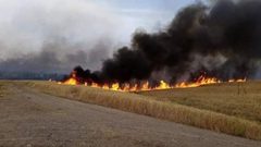 اندلاع حريق واسع في منطقة القصير بريف حمص