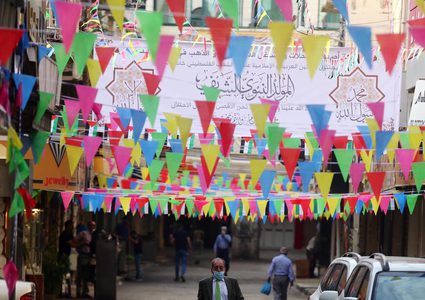 أجواء الاحتفال بذكرى المولد النبوي في مدينة نابلس