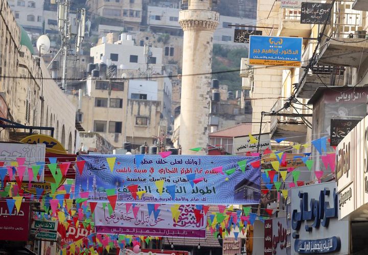 اجواء الاحتفال بالمولد النبوي في مدينة نابلس