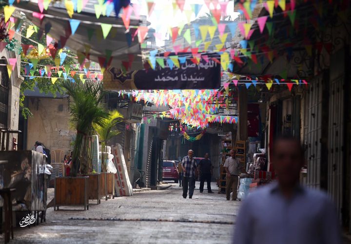 اجواء الاحتفال بالمولد النبوي في مدينة نابلس