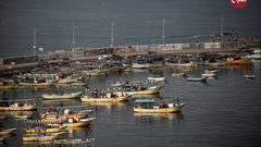 قوارب الصيد في ميناء غزة البحري