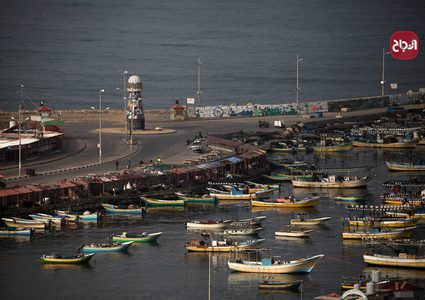 قوارب الصيد في ميناء غزة البحري