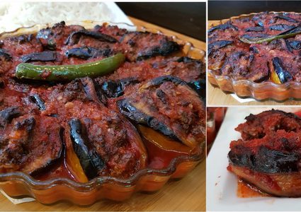 صينية الباذنجان باللحمة المفرومة