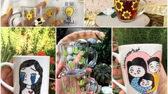 طالبة في جامعة النجاح تبدع بالرسم على الأكواب الزجاجية