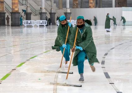 أمطار شديدة في الحرم المكي