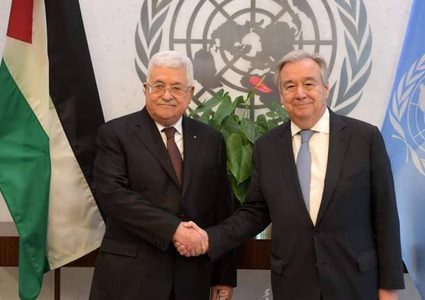 الرئيس عباس يتلقى رسالة من غوتيريش حول دعوة عقد مؤتمر دولي للسلام