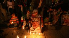 نابلس توقد الشموع أمام مغارة بيت فوريك