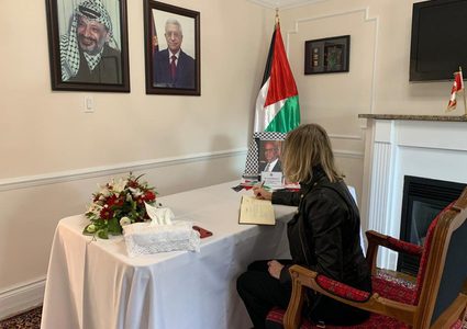 مفوضية فلسطين لدى كندا تستقبل المعزين بوفاة المناضل عريقات