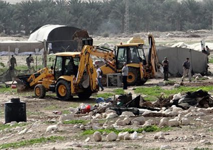 الاحتلال يهدم بركة زراعية في فروش بيت دجن شرق نابلس