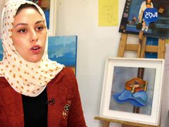 إنتاج لوحات فنية مجسمة للمكفوفين تعبر عن واقع الصيادين في غزة