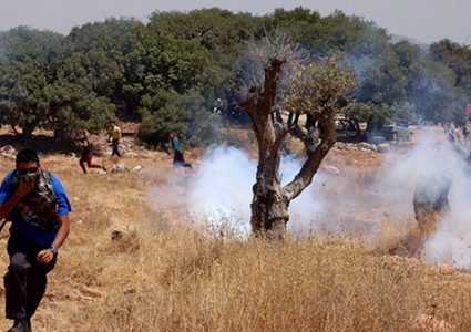 إصابات بالرصاص المطاطي وبالاختناق شرق رام الله