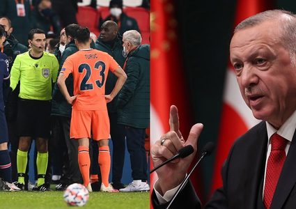 أردوغان يدين العنصرية التي تعرض لها لاعب فريق بلاده "باشك شهير"
