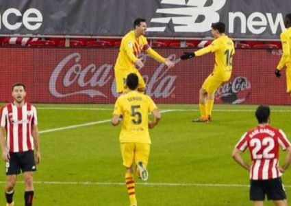 ميسي يقود برشلونة للفوز على أتلتيك بيلباو