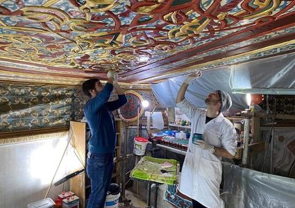 جانب من أعمال ترميم قبة الصخرة المشرفة والمسجد المرواني في القدس