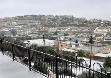 ثلوج فوق جبال الجليل والجولان