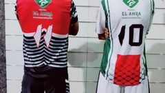 فريق تونسي يزين قميصه الجديد بالكوفية وخريطة فلسطين