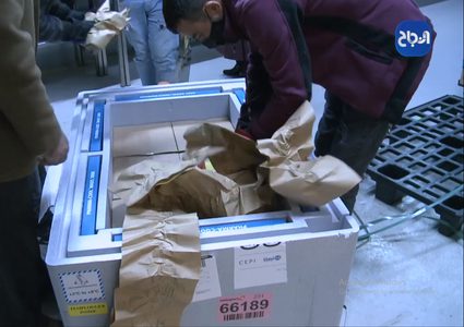 وصول اللقاحات المضادة لفيروس كورونا لمستودعات وزارة الصحة بنابلس