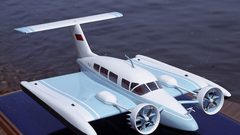 شاهد رياضي روسي يجر طائرة برمائية بوزن 31500 طن