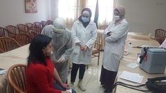 ‏‎الكوادر الطبية في مجمع فلسطين الطبي برام الله تتلقى لقاح #كورونا