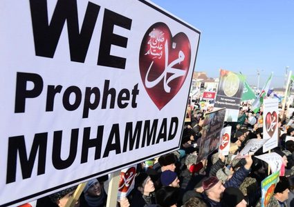 احتجاجات على نشر صورة كاريكاتورية عن النبي محمد في بريطانيا