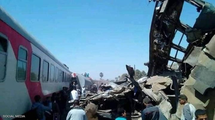 مصرع 32 مواطنا وإصابة 91 آخرين في حادث قطاري سوهاج بمصر