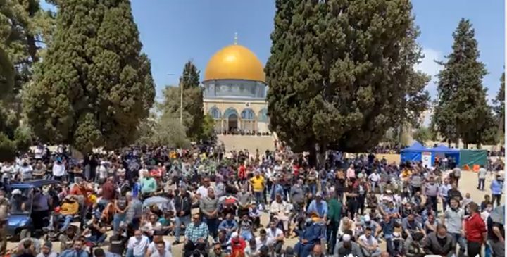 خطبة وصلاة الجمعة الأولى في رمضان من رحاب المسجد الأقصى