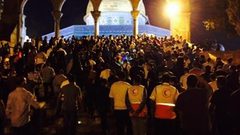 مسيرة حاشدة في باحات الأقصى تنديدا بجرائم الاحتلال