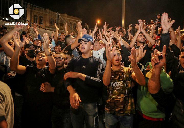 صور من الأجواء الاحتفالية في منطقة باب العامود بالقدس المحتلة