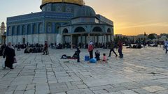 غروب شمس اليوم الإثنين من داخل ساحات المسجد الأقصى المبارك