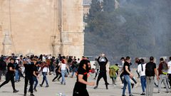 بحجارتهم يواجه المرابطون في الأقصى قنابل الإحتلال وأسلحته.
الصور لوكالة (أ ف ب)