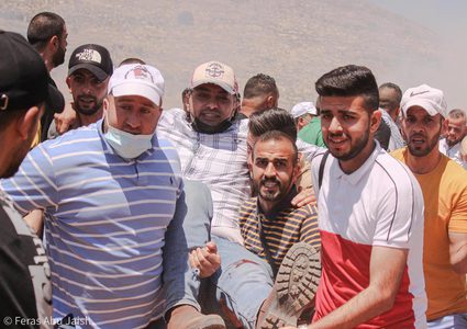 اصابات بالرصاص الحي والمطاط في مسيرة بيت دجن الأسبوعية