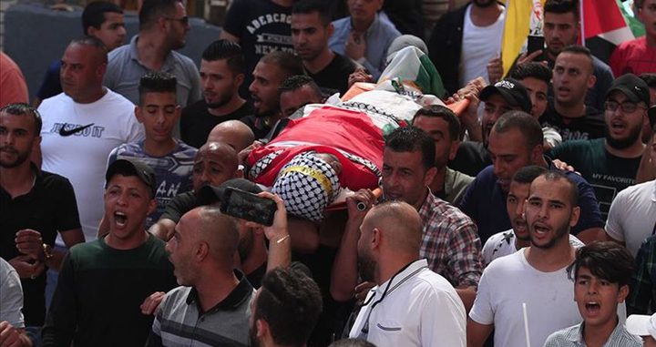 تشييع جثمان الشهيد يوسف نواصرة في قرية فحمة جنوب جنين