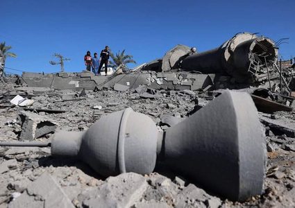 الاحتلال يدمر مسجد "قليبو" في شمال قطاع غزة 
تصوير : AFP